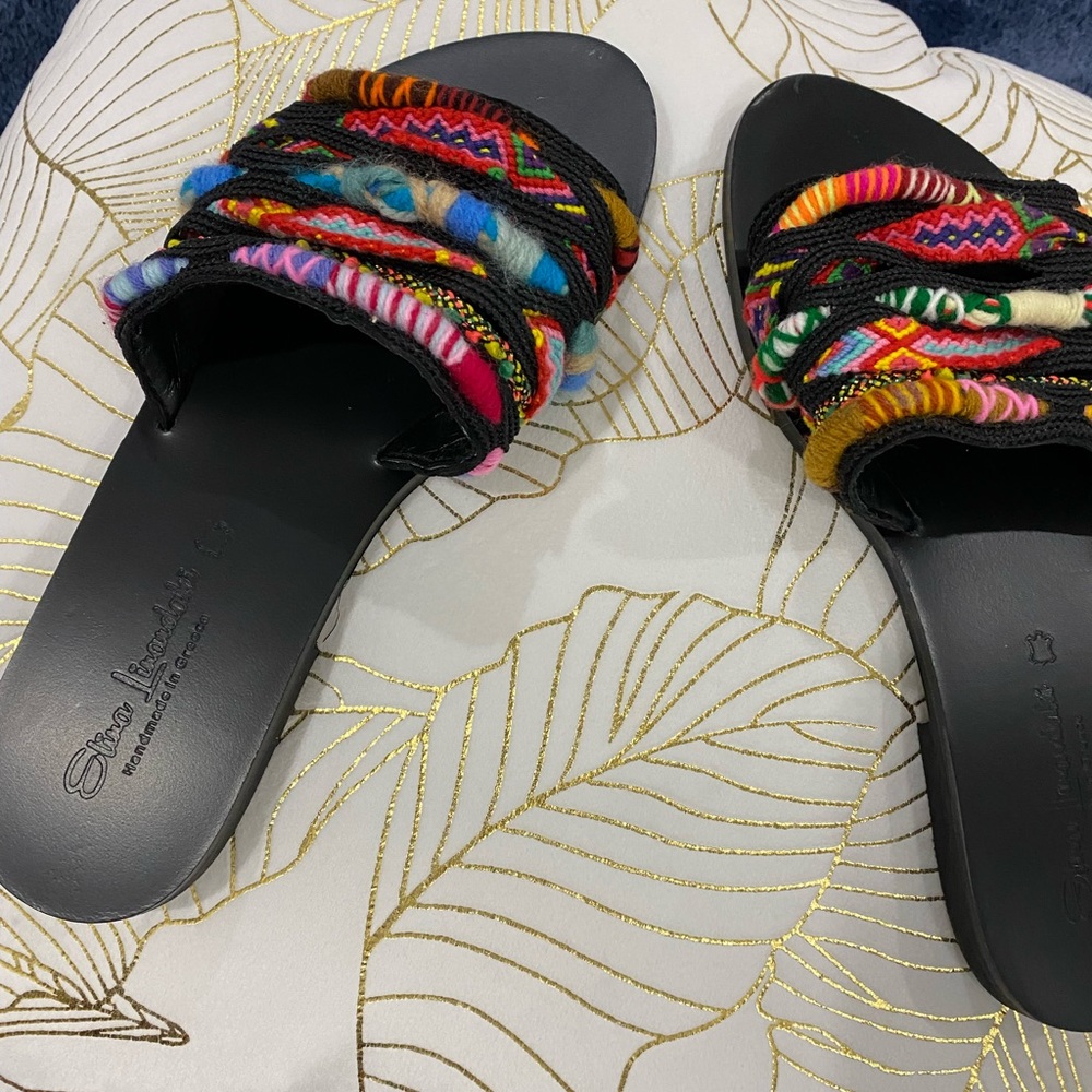 ⬇️PRICE ⬇️ 
Elina linardaki - multicolored black sole- Sandals -37 ( 6 1/2 - 7 ) - Picture 2 of 6
